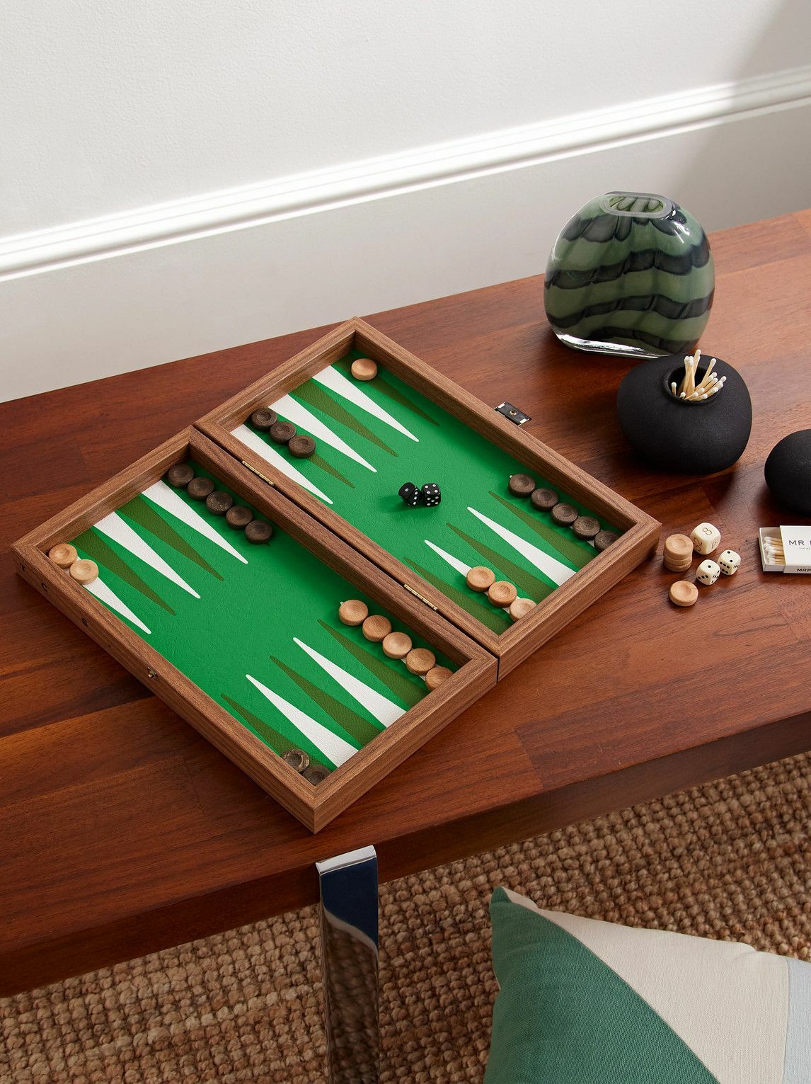 The Conran Shop - Milos Wood and Leather Travel Backgammon Set