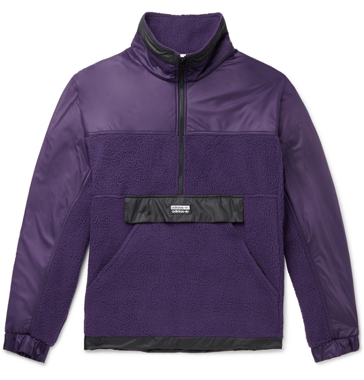 Photo: adidas Originals - Vocal Shell-Panelled Fleece Half-Zip Sweatshirt - Purple