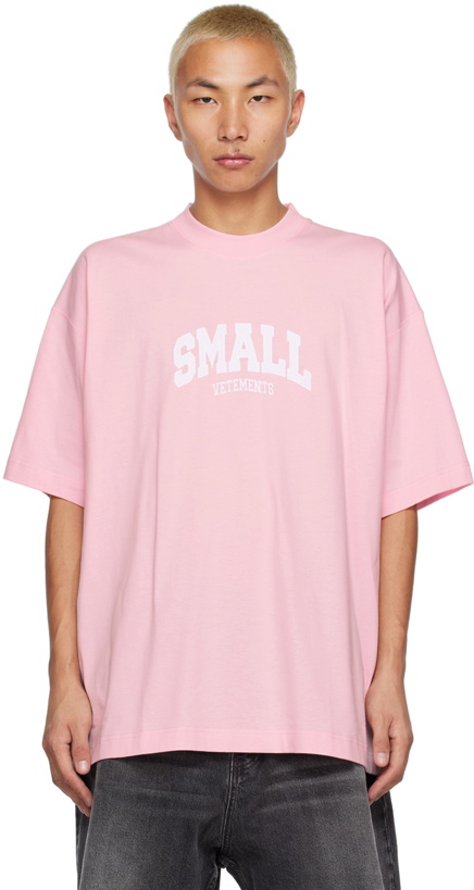Photo: VETEMENTS Pink 'Small' T-Shirt