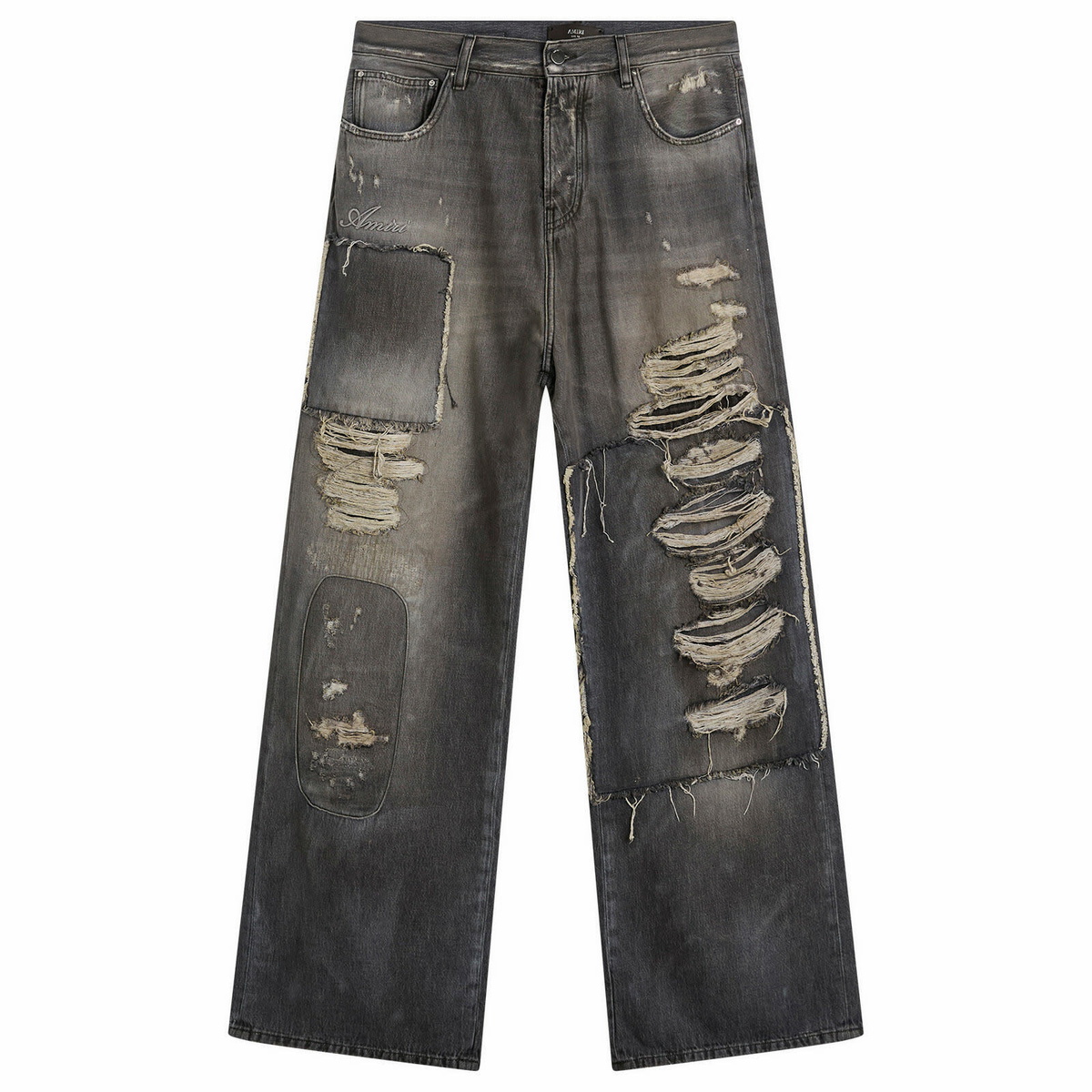 AMIRI Black Crystal Shotgun Jeans Amiri