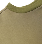 WTAPS - Flammable Logo-Appliquéd Embroidered Cotton-Blend Jersey Sweatshirt - Green