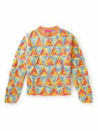 The Elder Statesman - Solar Crocheted Cotton Sweater - Orange