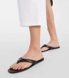 Prada Logo padded leather thong sandals