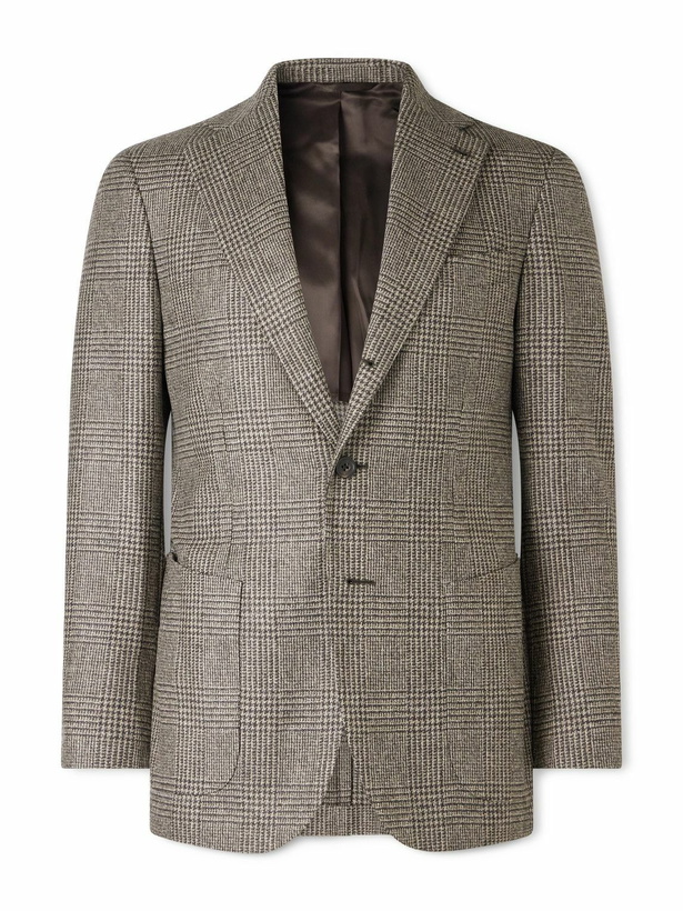 Photo: J. Mueser - Prince of Wales Checked Wool Blazer - Brown