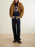Human Made - Logo-Intarsia Wool-Blend Sweater - Blue