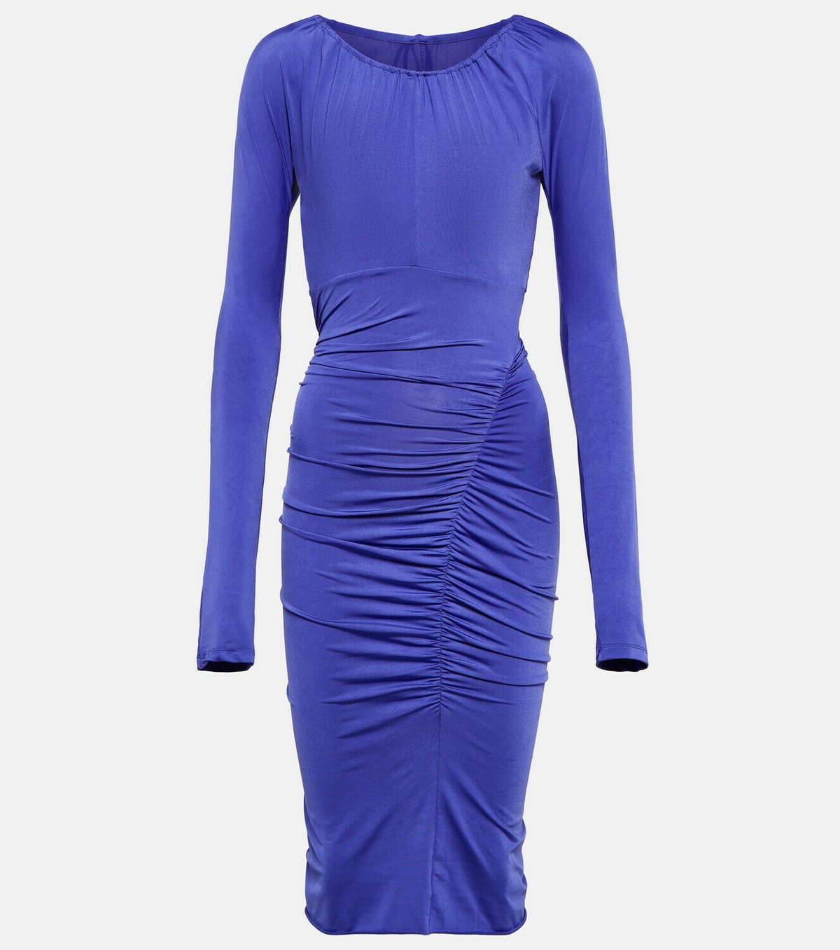 V-neck ruched-detailing dress, Victoria Beckham