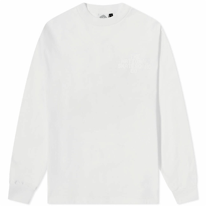 Photo: The National Skateboard Co. Men's Long Sleeve Block Logo T-Shirt in White
