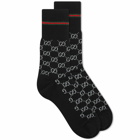 Gucci Men's GG Jacquard Sock in Black