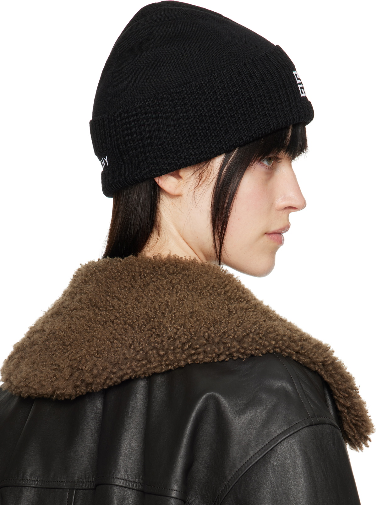 Givenchy Black 'Givenchy' 4G Wool Beanie
