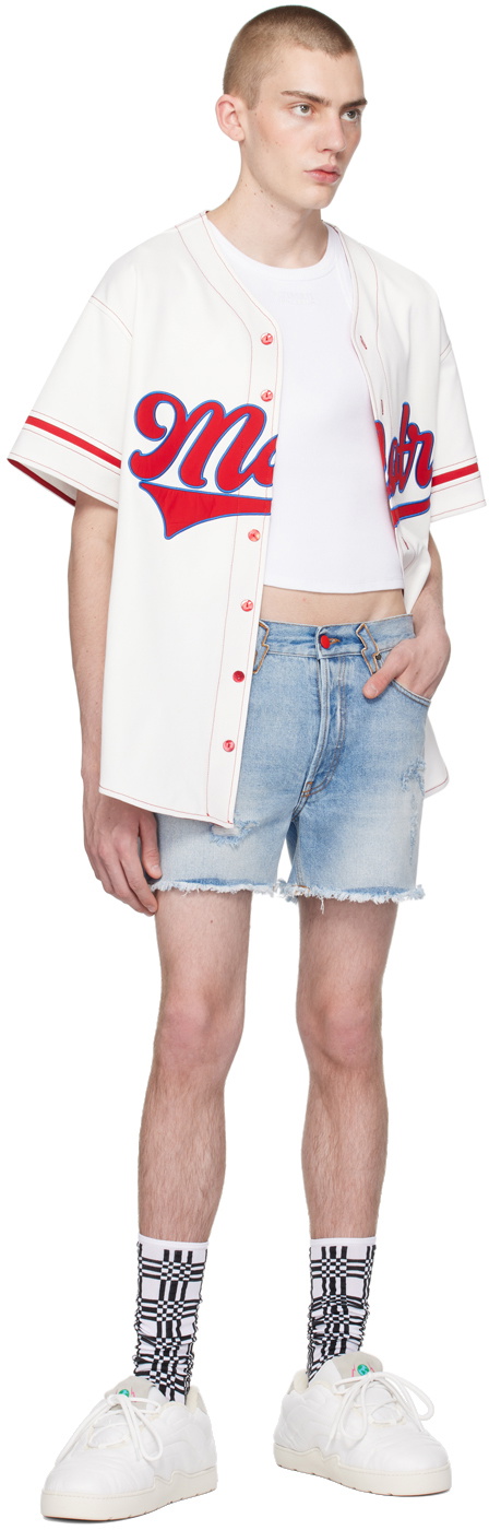 Members of the Rage Blue Distressed Denim Shorts