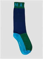 Colour Block Socks in Blue