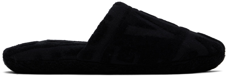 Photo: Versace Underwear Black Allover Towel Slippers