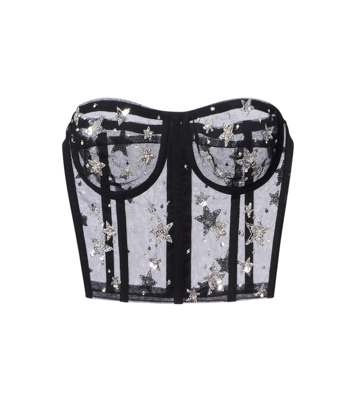 Photo: Dolce&Gabbana Embellished mesh bustier