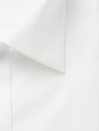 Canali - Cutaway-Collar Pleated Bib-Front Cotton-Poplin Shirt - White