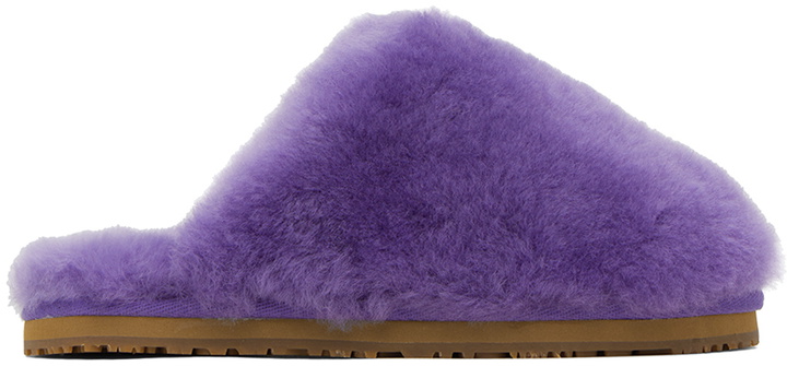 Photo: Mou Purple Shearling Slippers