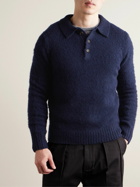 Aspesi - Brushed-Wool Polo Shirt - Blue