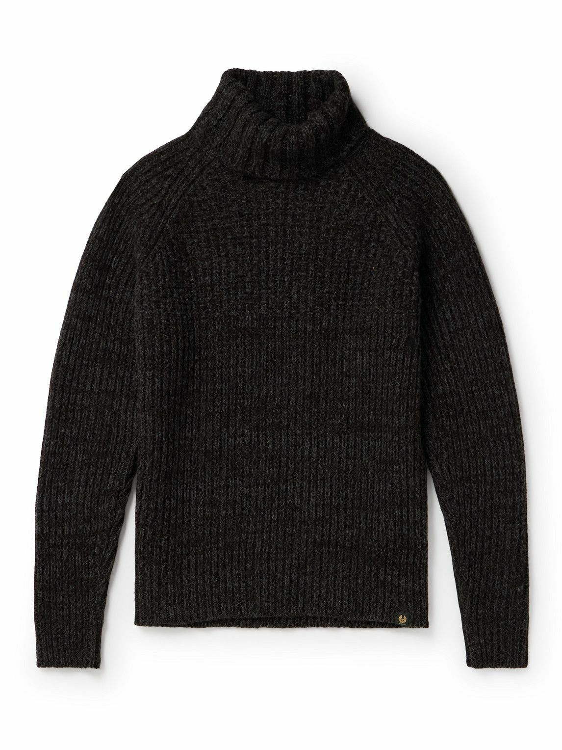Photo: Belstaff - Marine Ribbed Wool and Alpaca-Blend Rollneck Sweater - Black