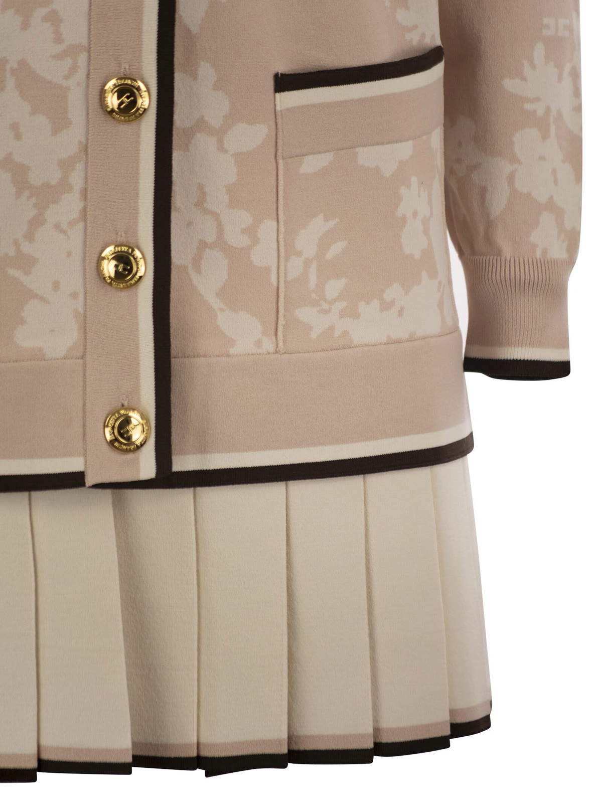 パーティードレス ELISABETTA FRANCHI Knitted dress in floral jacquard Elisabetta Franchi Knitted Dress In Floral Jacquard