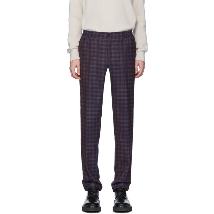 Photo: Etro Blue Check Wool Trousers