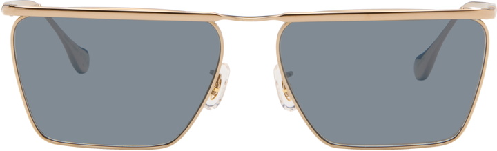 Photo: Jil Sander Gold Oliver Peoples 'Edition 2' Wireframe Sunglasses