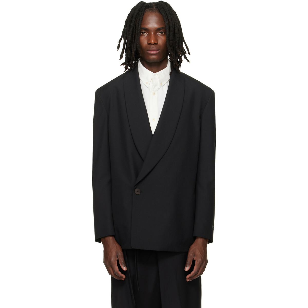 Fear of God Black Double-Breasted Shawl Collar Blazer