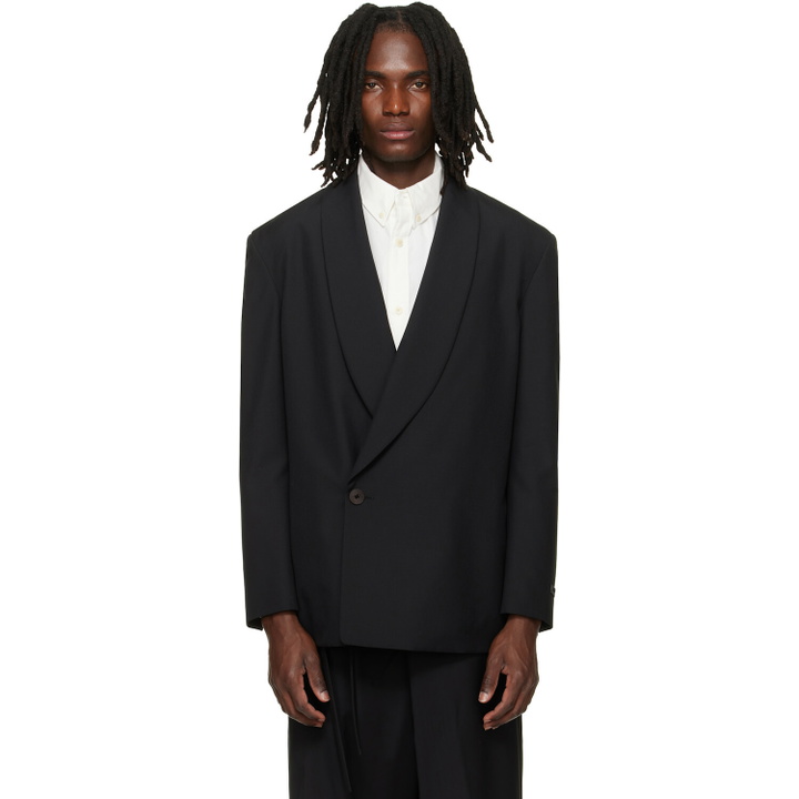 Photo: Fear of God Black Double-Breasted Shawl Collar Blazer