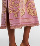 Zimmermann Aster floral fringed cotton terry midi dress