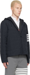 Thom Browne Navy Ripstop Light Weight Down Jacket