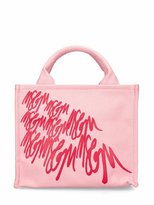 Photo: MSGM - Mini Printed Cotton Top Handle Bag