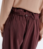 Chloé Silk-blend poplin wide-leg pants