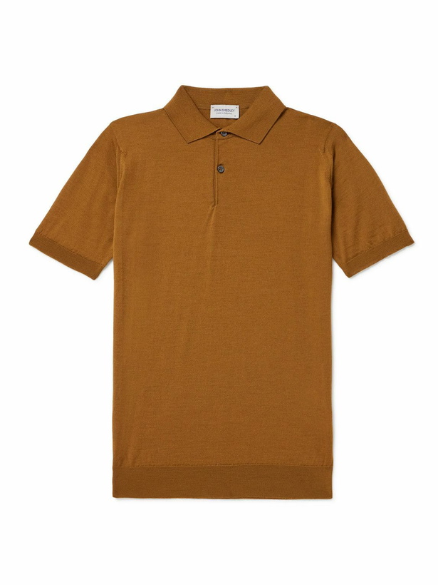 Photo: John Smedley - Payton Slim-Fit Merino Wool Polo Shirt - Brown