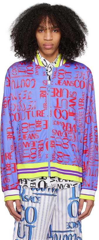 Photo: Versace Jeans Couture Purple Printed Bomber Jacket