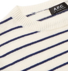 A.P.C. - Slim-Fit Striped Wool Sweater - White