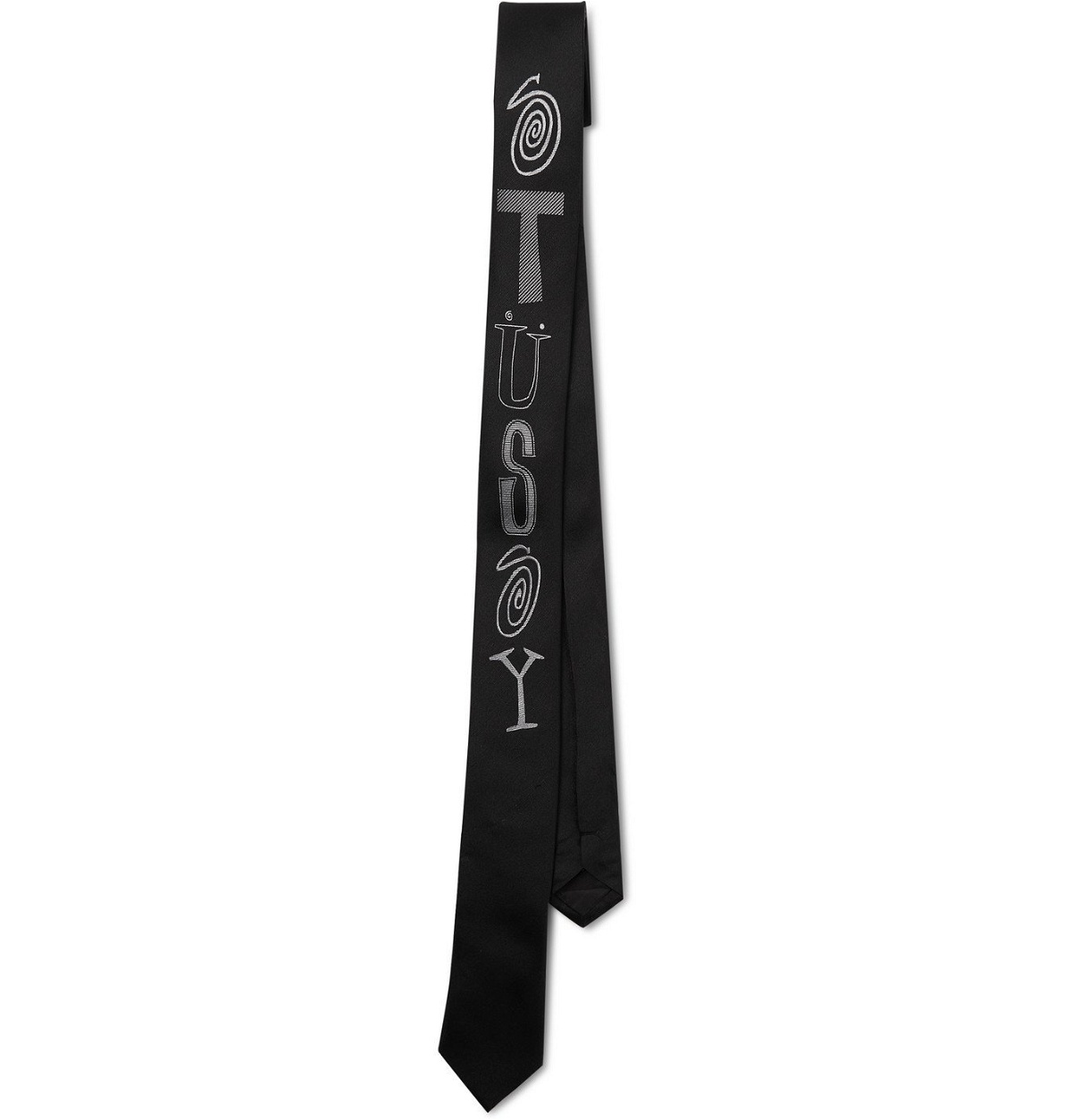 Photo: Stüssy - 4.5cm Logo-Jacquard Silk Tie - Black