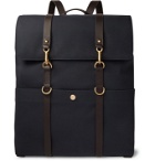 Mismo - Leather-Trimmed Canvas Backpack - Blue