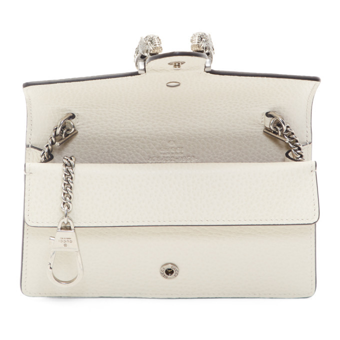 Gucci White Super Mini Leather Dionysus Bag for Women