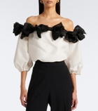 Carolina Herrera Bow-detail off-shoulder silk top