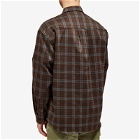 Uniform Bridge Men's Pocket Check Shirt in Brown