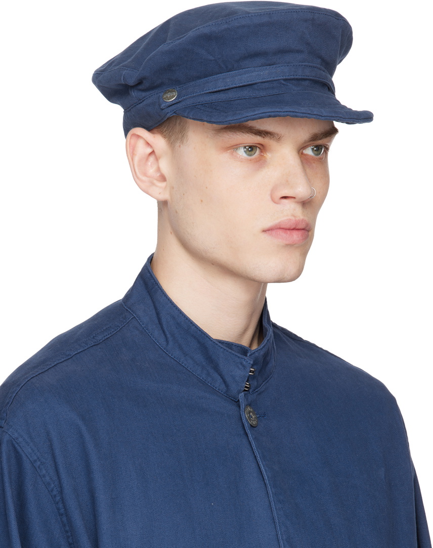 Nigel Cabourn Blue Railroad Hat Nigel Cabourn