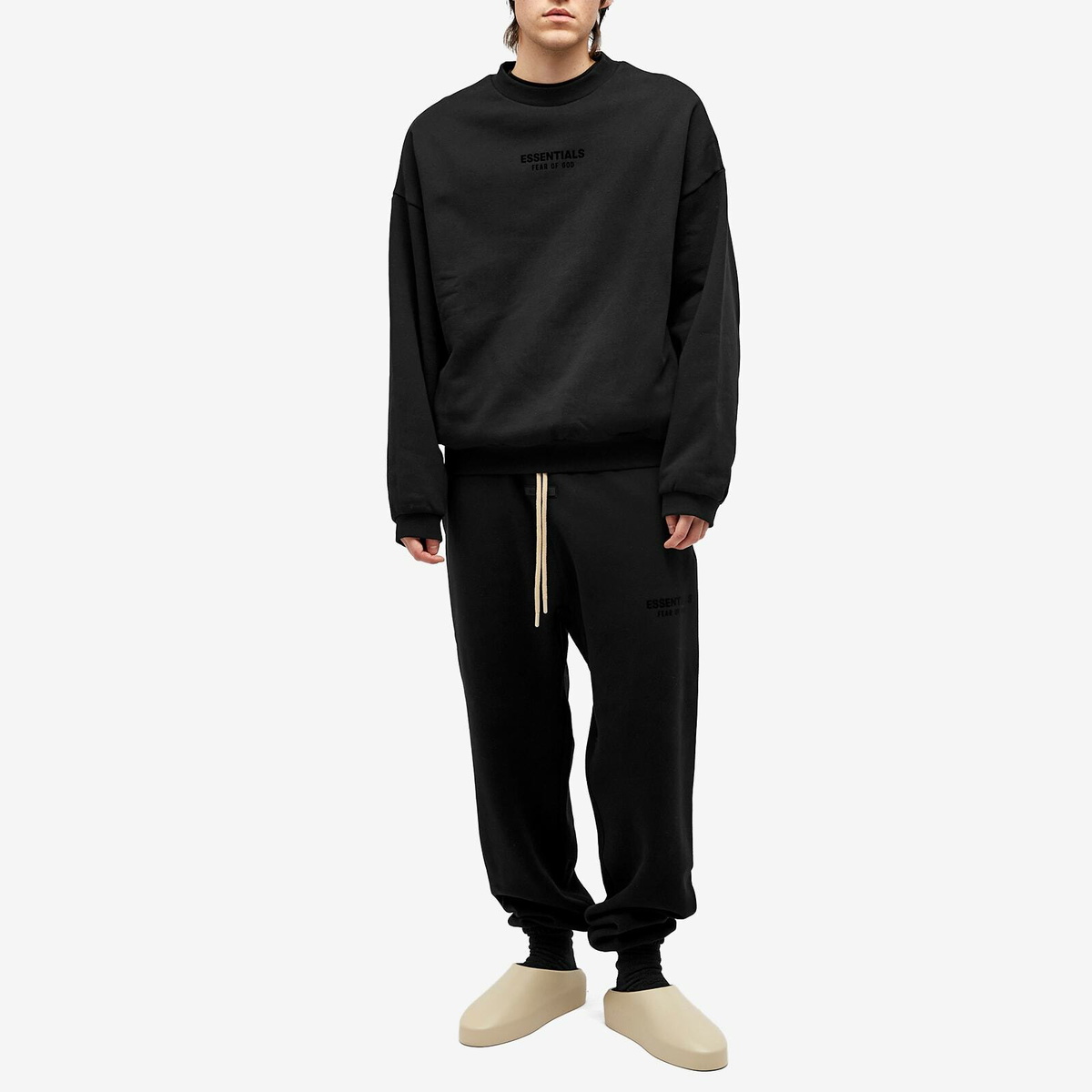 Fear of God ESSENTIALS Men's Essentials Crewneck in Jet Black Fear Of