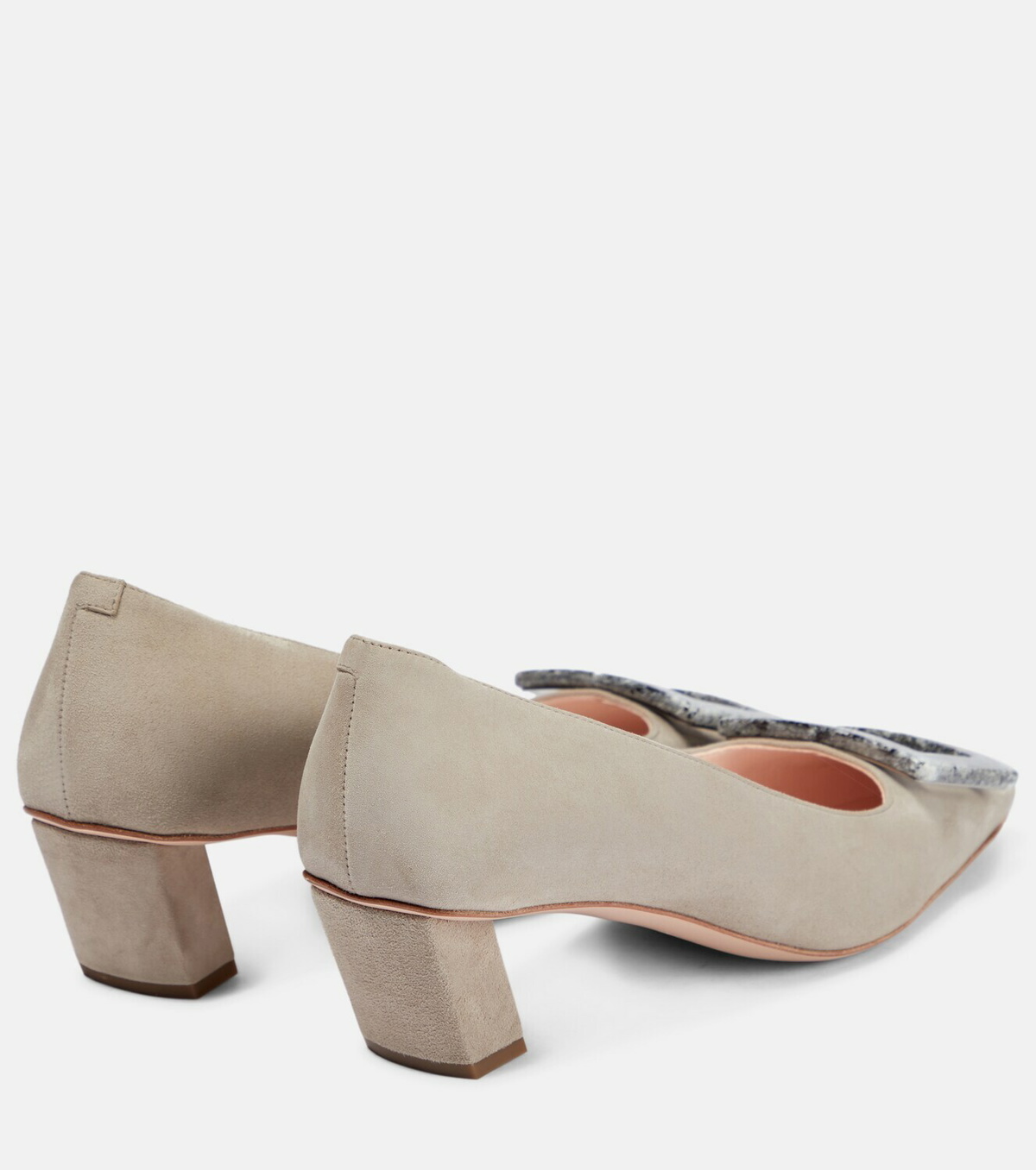 パンプス ROGER VIVIER BELLE VIVIER TOBACCO SUEDE DECOLLETTE Roger Vivier Decollete Belle Vivier 45mm Suede Pump Size