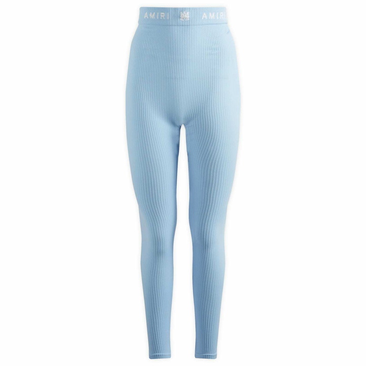 Photo: AMIRI Women's MA Ribbed Seamless Legging in Cerulean