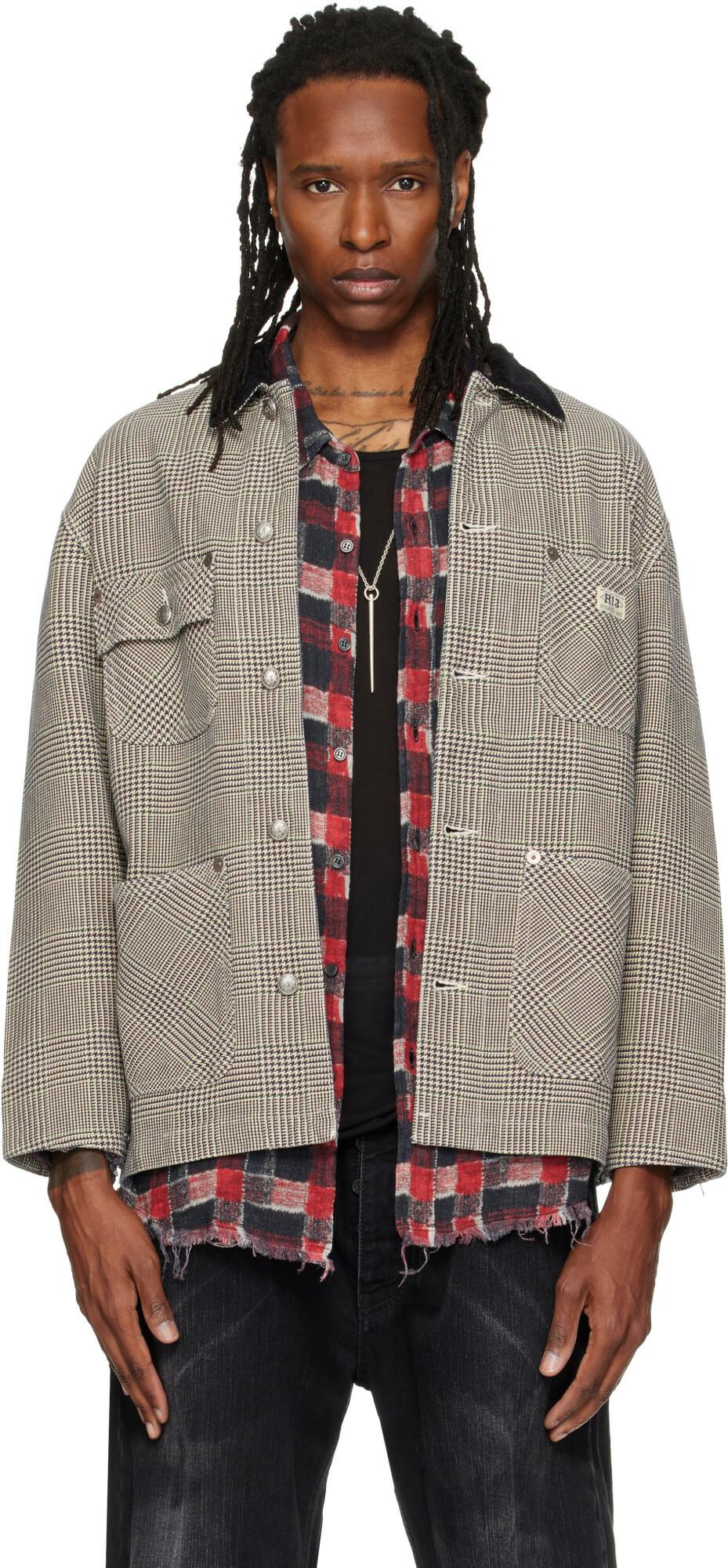 R13 Gray Relaxed Chore Jacket