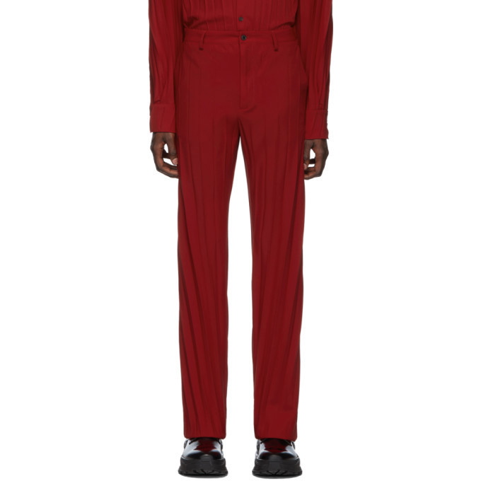 Photo: Valentino Red Plisse Trousers