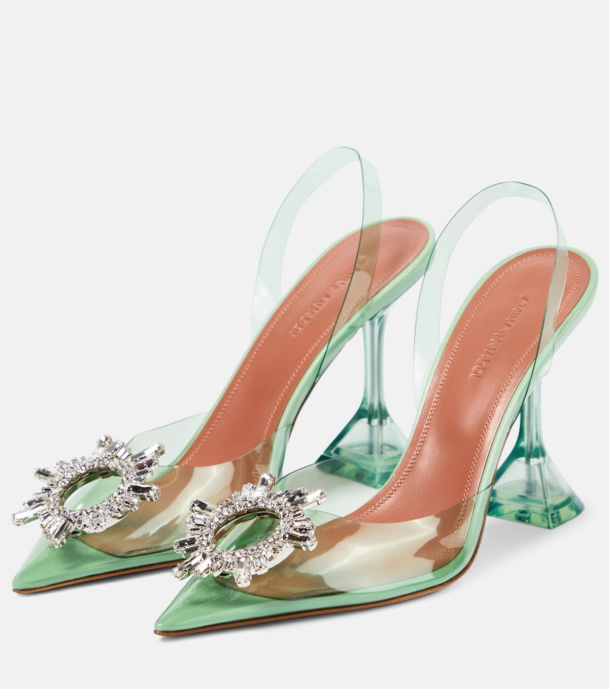 Amina Muaddi Begum embellished PVC slingback pumps
