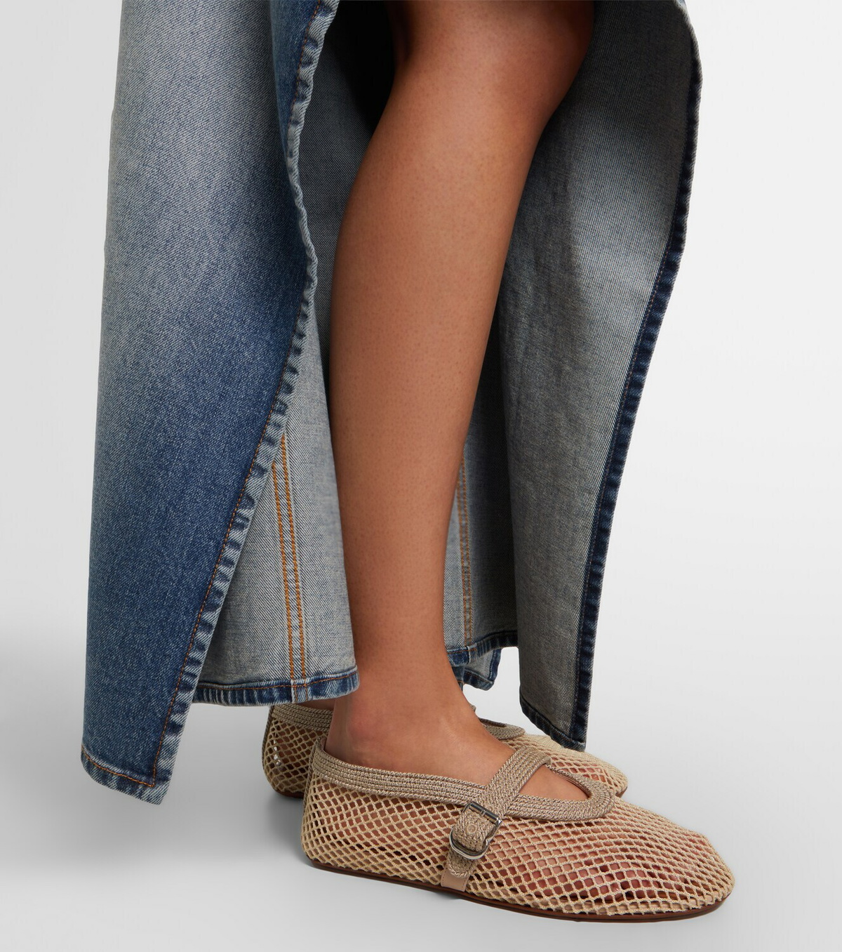Alaïa Fishnet Mary Jane flats