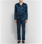 Derek Rose - Brindisi 28 Printed Silk Pyjama Set - Men - Storm blue