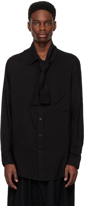 Photo: Yohji Yamamoto Black Stole Collar Shirt