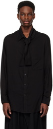 Yohji Yamamoto Black Stole Collar Shirt