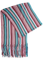 Missoni Zigzag-intarsia Fine-knit Scarf - Blue - One Size